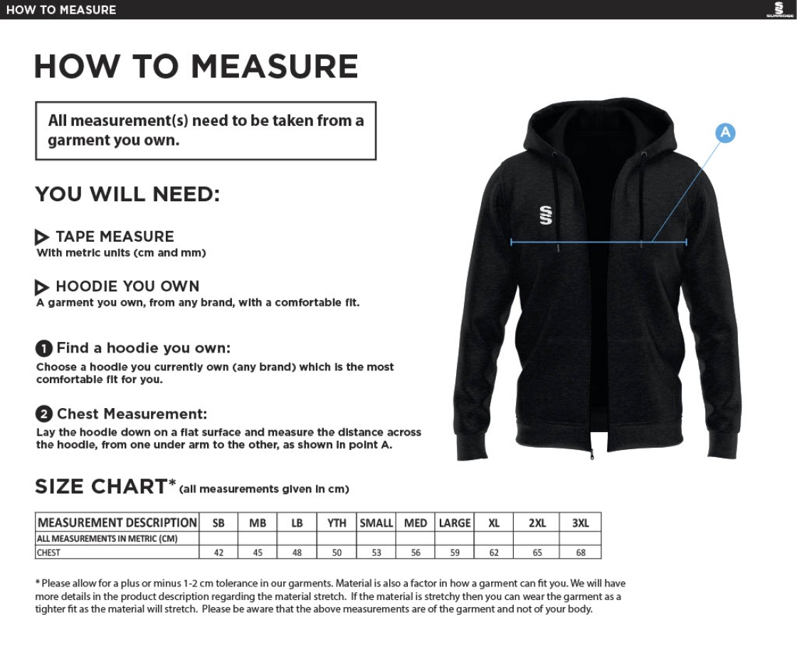Glasgow Pole Vault  Dual Hoody - Size Guide